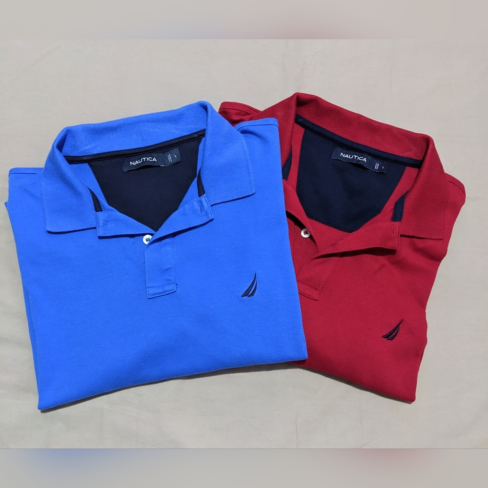 Nautica red and blue polos